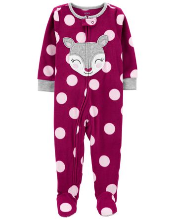 NWT ☀FOOTED FLEECE☀ CARTERS Girls Pajamas LEOPARD CAT New 4T